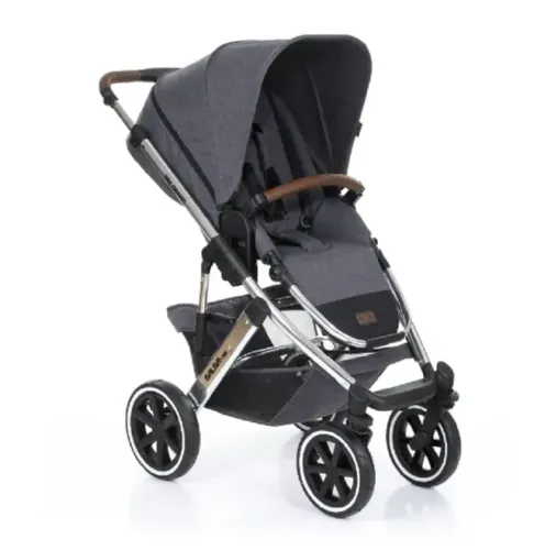 Carrinho De Bebê Salsa 4 Diamante Asphalt Couro Abc Design