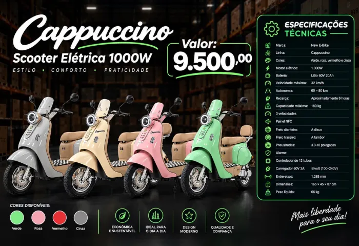 Scooter Eletrica AG08 1000w 2024