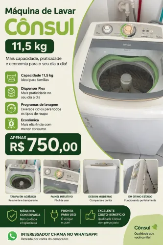Vendo máquina de lavar roupa Cônsul