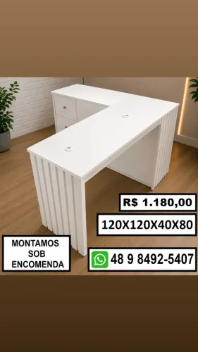 Mesas Nail Designer reta ou em L com ou sem coletor últimos dias em Oferta