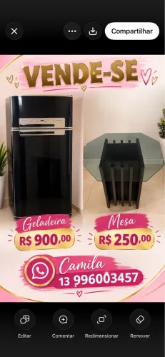 Vende-se geladeira grande usada com pequenas marcas 900,00 parque São Luís -Cubatão