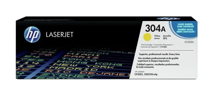 Cartucho toner HP 304A amarelo CC532A