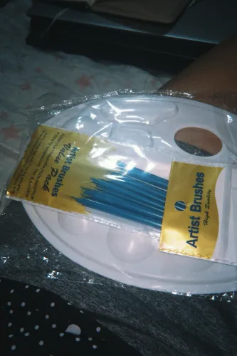 Kit 10 Pincéis Artesanato Pintura + Paleta De Tinta Pinceis E Paleta