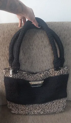 Bolsa de Crochê com Forro e Zíper
