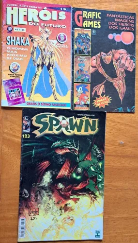LOTE - REVISTAS RARAS ANOS 90 & 2000 - CDZ, SPAWN, SONIC, STREET FIGTHER, MK
