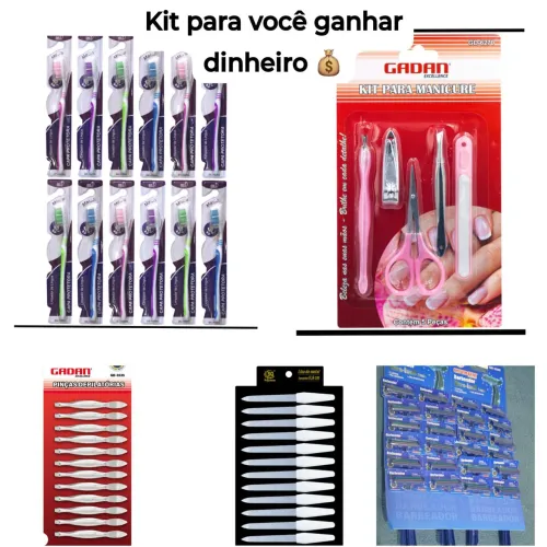 Escova dental, Serrinha de unha, Pinça e Prestobarba + entrega grátis