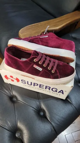 tênis superga veludo burgundy n°39 br usado original unissex