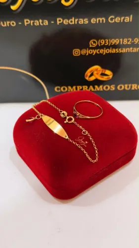 Pulseira infantil ouro 18k