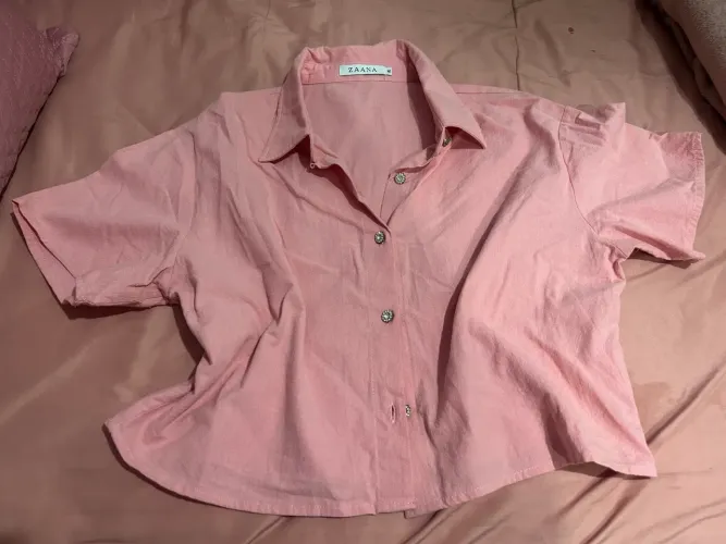 Camisa social rosa -TAM P