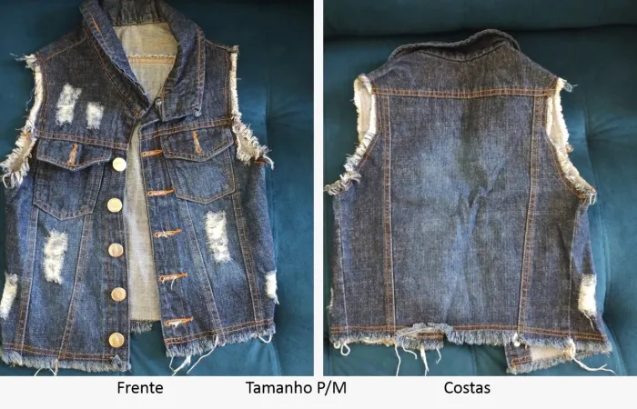 Colete Jeans sem manga