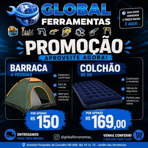 Barraca e colchão de ar