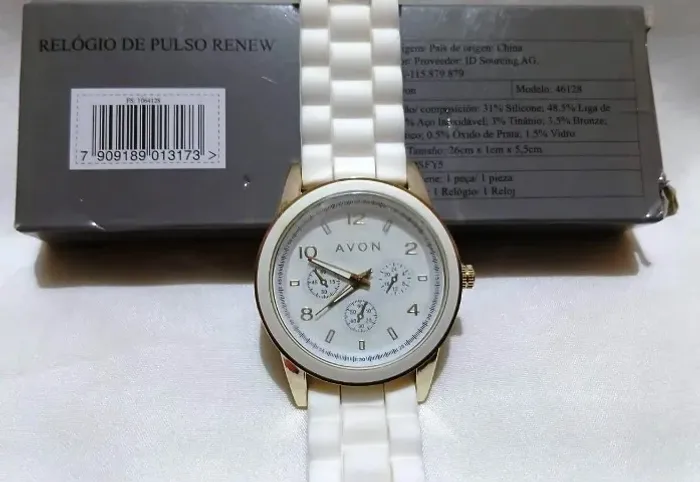 Relógio de pulso feminino Renew Avon branco novo