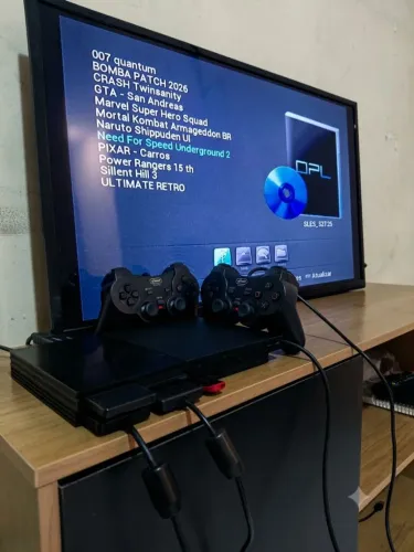 Ps2 Desbloqueado com varios jogos + 2 Controles