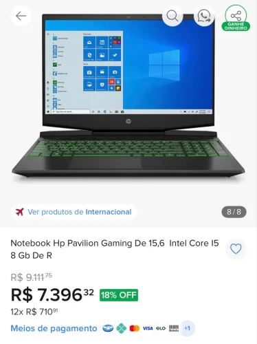 Notebook Gamer HP Pavilion Gaming 15
