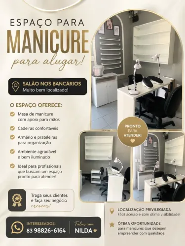 Espaço para Espaço para Manicure para Alugar - Salão nos Bancáriosários