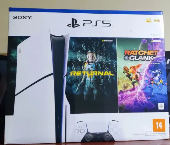 PS5 Slim com leitor 1TB + Jogo - Impecável - Caixa e Nota