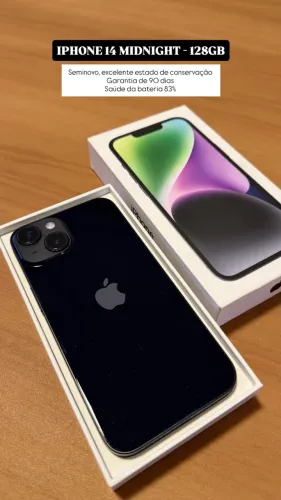iPhone 14 128GB Midnight, Seminovo sem detalhes 83%, Garantia