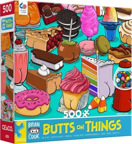 quebra cabeça importado ceaco puzzle butts on things 500 peças