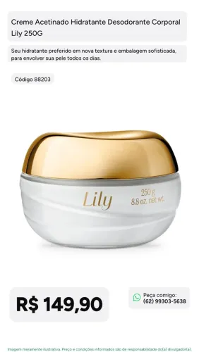 Creme acetinado Lilly