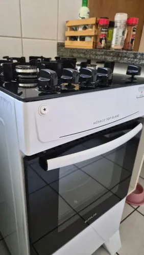 Fogão 4 bocas Mônaco Top Glass Atlas Branco