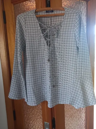 Blusa xadrez com mangas fler