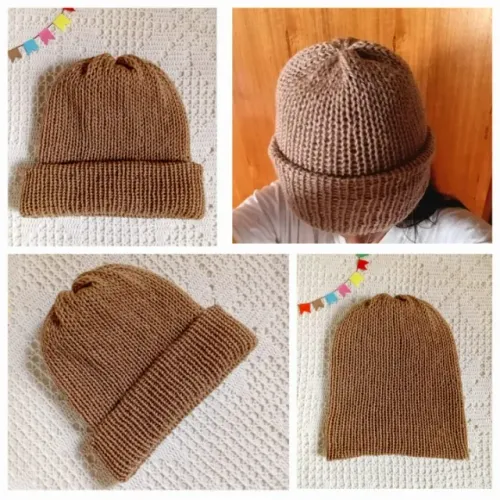 Gorro em lã 100% verdadeira natural