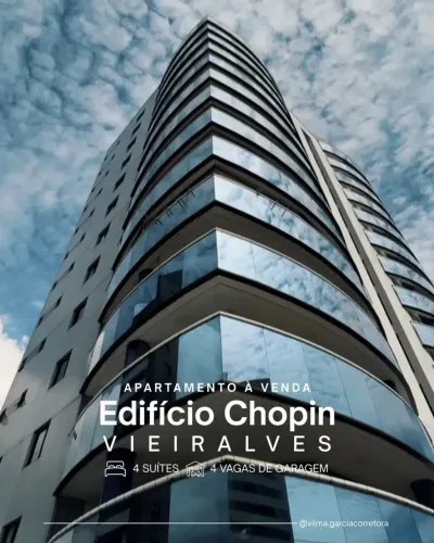Excelente Apartamento para aluguel ou venda - 190m² - 4 quartos - Edifício Chopin - Vieira