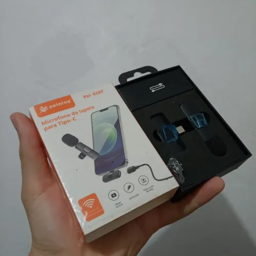 Microfone lapela para celular Android ou IOS iPhone microfone profissional para gravar