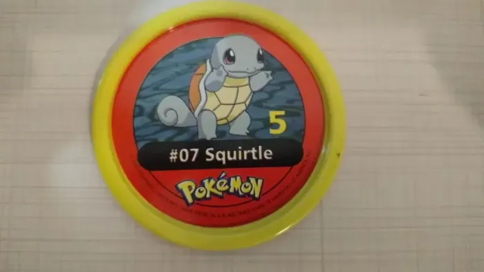 Tazos Estrela Pokémon Pokemetal #7 Squirtle