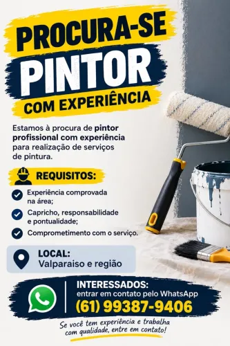 Procura-se Pintor Profissional com Experiência