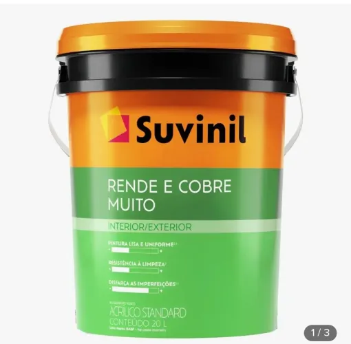 Galão tinta 20 litros Suvinil rende muito branco gelo