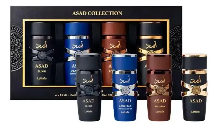 Kit Perfume Asad Lattafa 25ml 4 Peças