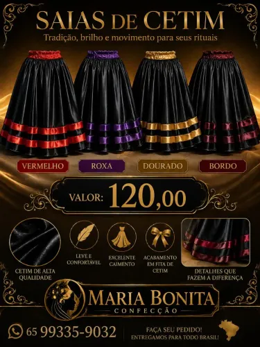 Saia de cetim umbanda 