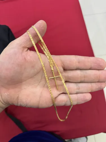 Cordão prata banhado a ouro