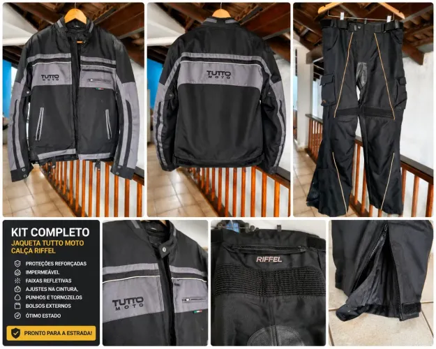 Jaqueta Tutto Moto + Calça Riffel Motociclista Impermeável