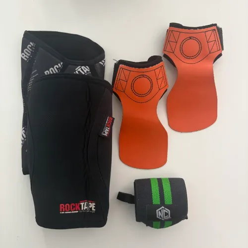 Kit CrossFit Completo | Joelheira RockTape + Grip Skyhill + Munhequeira