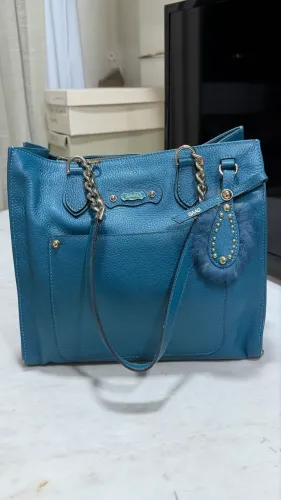 BOLSA SAAD COURO AZUL