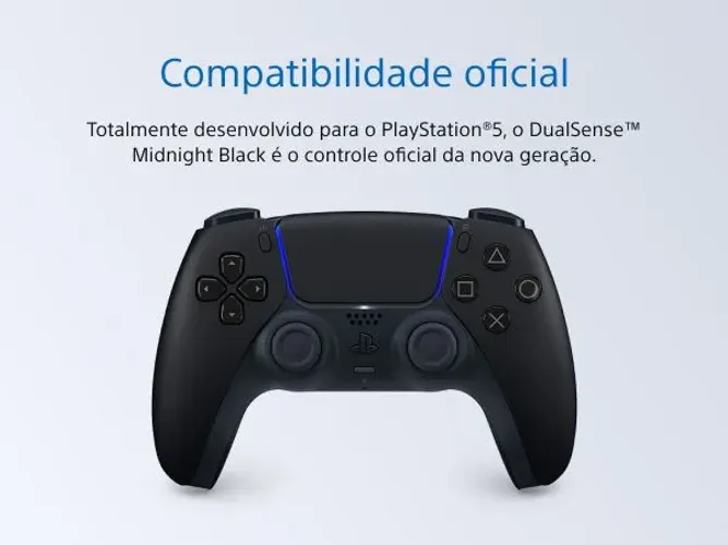 Manete | Controle | PS5 | PlayStation 5 | Original | Preta | DualSense