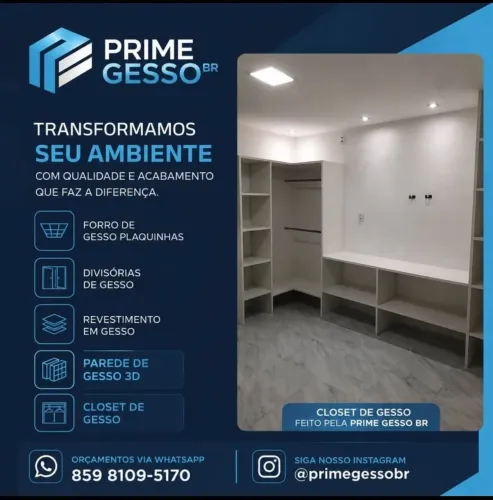 Closet de gesso 100% do seu jeito