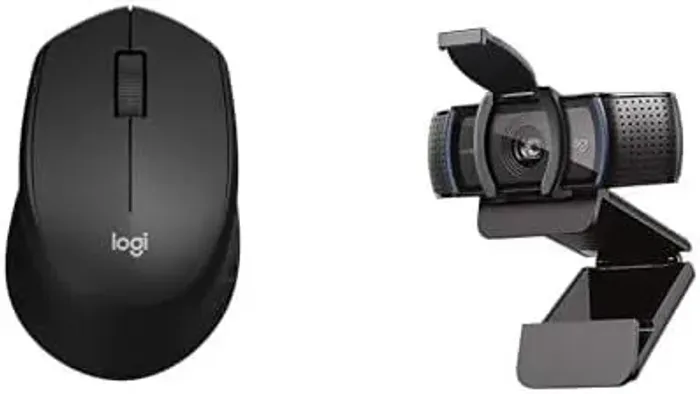 Mouse Sem Fio Logitech M330 SILENT + Webcam Full HD Logitech C920s