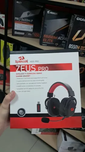 HEADSET GAMER SEM FIO REDRAGON ZEUS PRO, 7.1, BLUETOOTH, PRETO - H510-PRO