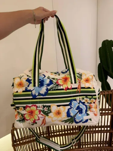 Bolsa Farm nova (tag) Viva Floral Tropical