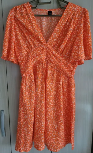 Vestido Shein floral laranja tamanho G