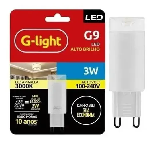 Lâmpada Led G9 Autovolt 3W Luz Amarela Glight