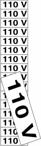 PLACA EM POLIESTIRENO 5X25 CM CONTENDO 16 PEÇAS - ETIQ. VOLTAGEM 110 VOLTS