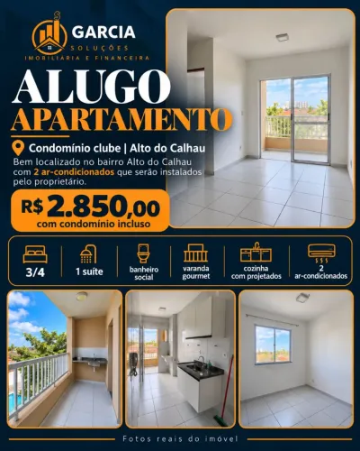 Apartamento 3/4 locação Calhau 