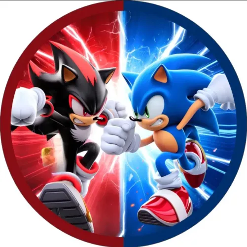 Painel Redondo para Festa Infantil - Sonic 