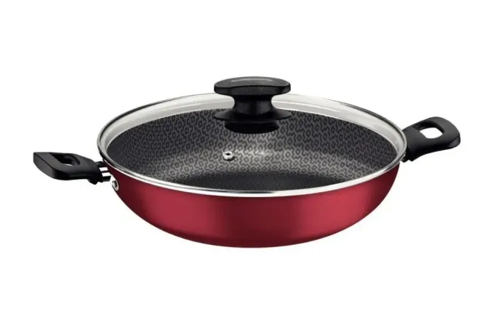 Wok Frigideira Antiaderente com Tampa de Vidro Loreto Tramontina 28 cm