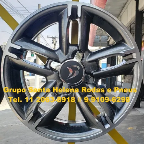 Jogo de roda esportivo aro 14 furação 4x100 para VW Gol Fiat Palio GM Onix Reno Clio