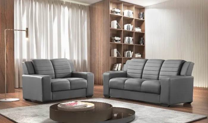 Sofá 270 3 e 2 lugares Suede Cinza Até 12x - Frete Grátis